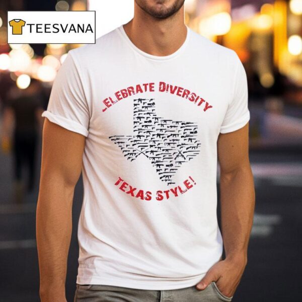Celebrate Diversity Texas Style Map T Shirt