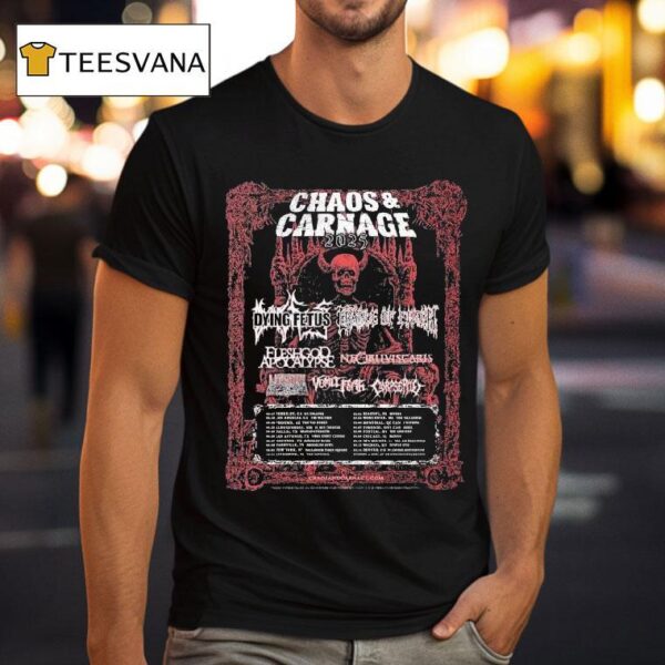 Chaos Carnage Tour Dying Fetus And Cradle Of Filth Lead T Shirt