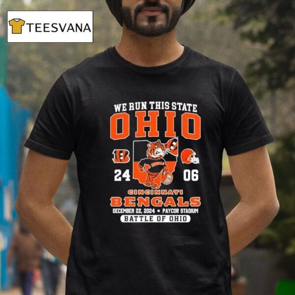 Cincinnati Bengals We Run This State Ohio Battle Of Ohio T Shirt
