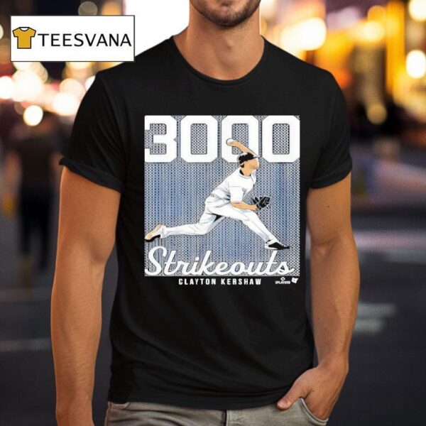 Clayton Kershaw Strikeouts Los Angeles Baseball T Shirt