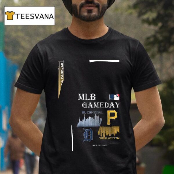Detroit Tigers Vs Pittsburgh Pirates Mlb Gameday Schedule Skyline City T Shirt