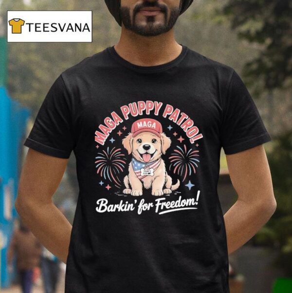 Dog Maga Puppy Patro Barkin For Freedom Usa T Shirt