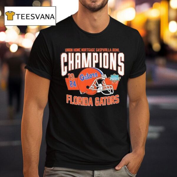 Florida Gators Union Home Mortgage Gasparilla Bowl Game Champions Helme T Shirt