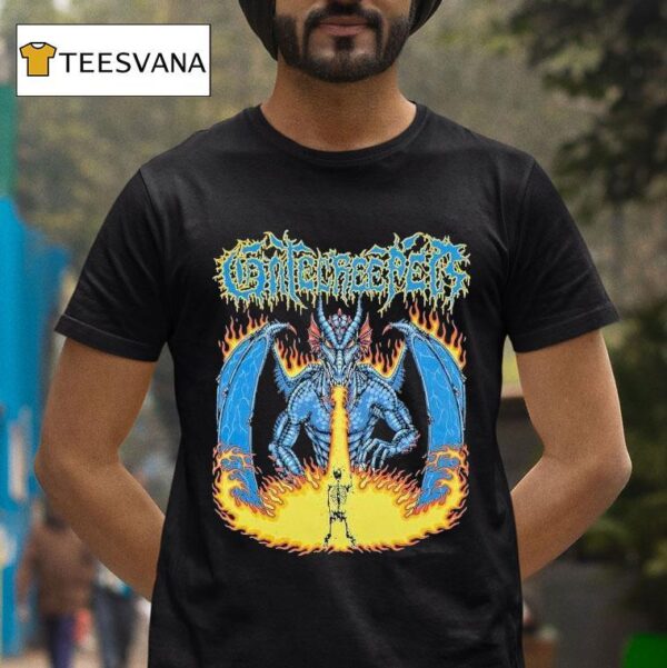 Gatecreeper Blue Dragon Skeleton T Shirt