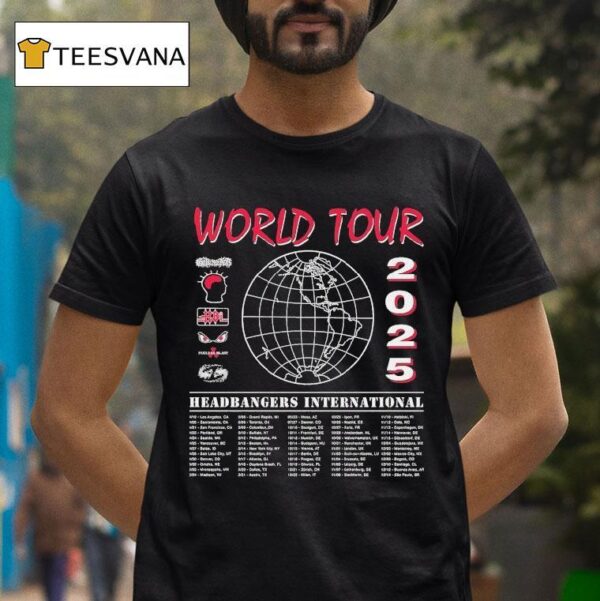 Gatecreeper Headbanger International Tour Dates Globe T Shirt