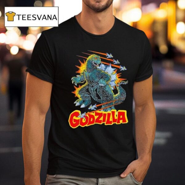 Godzilla Fights Cartoon T Shirt