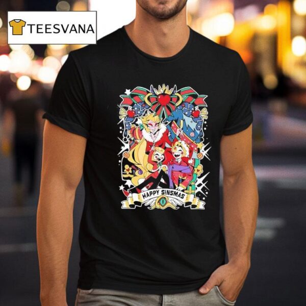 Hazbin Hotel Lucky Chandl Happy Sinsmas T Shirt