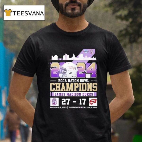 James Madison Dukes Boca Raton Bowl Champs Cheers T Shirt
