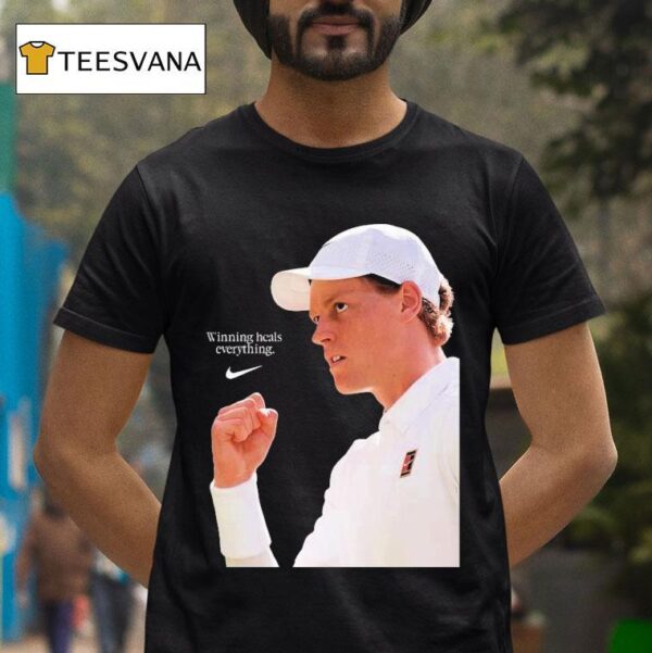 Jannik Sinner Winning Heals Everything Nike X Wimbledon Champions Rules The Grass In London And Makes It Four Grand Slams T Shirt