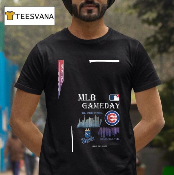Kansas City Royals Vs Chicago Cubs Mlb Gameday Schedule Skyline City T Shirt