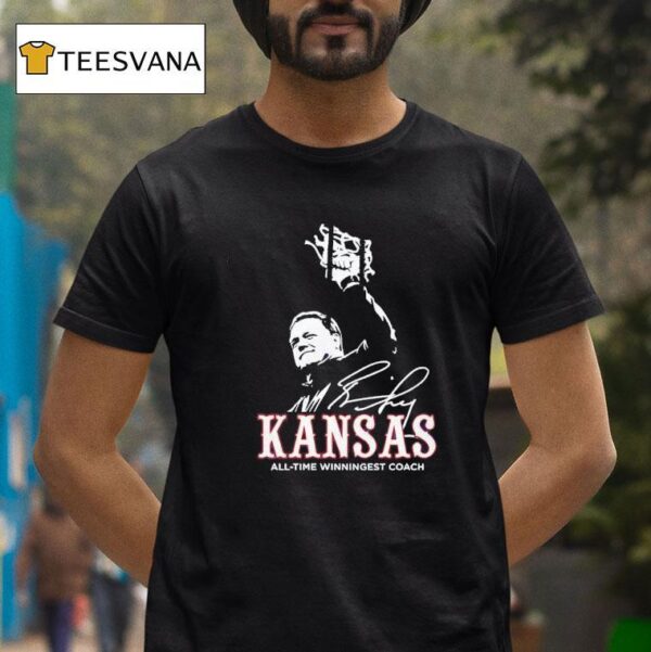 Kansas Jayhawks Basketball The Winningest Coach Signature T Shirt