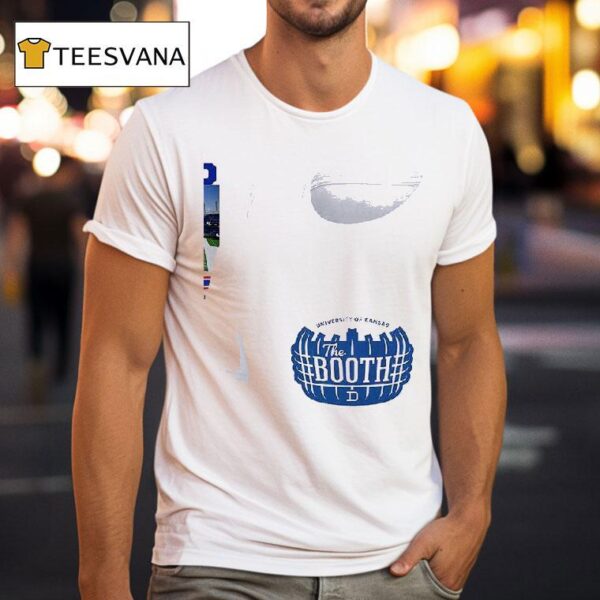 Kansas Jayhawks Stripe Out The Booth David Booth Kansas Memorial Stadium T Shirt