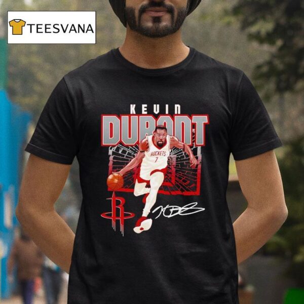 Kevin Durant Houston Rockets Basketball Singature T Shirt