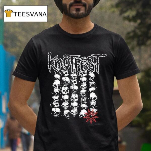 Knotfest Stacked Ending Skulls T Shirt