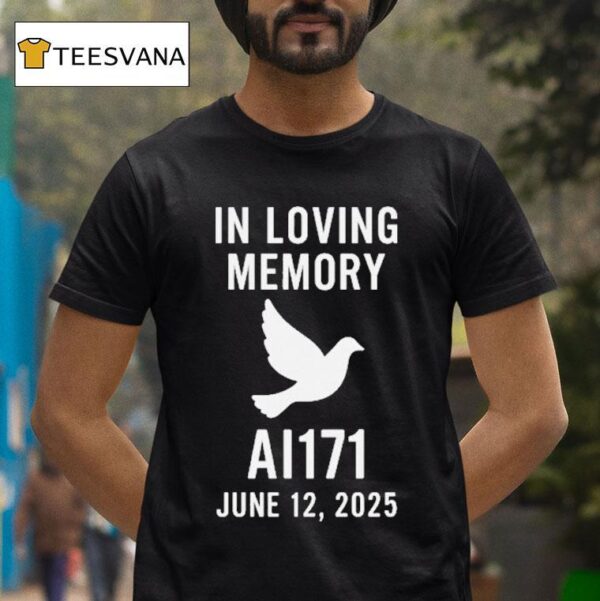 Loving Memory Of Air India Crash Victims Ai Dove T Shirt
