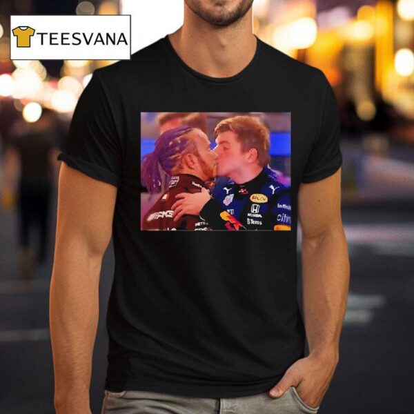 Max Verstappen Kissing Lewis Hamilton Photo T Shirt