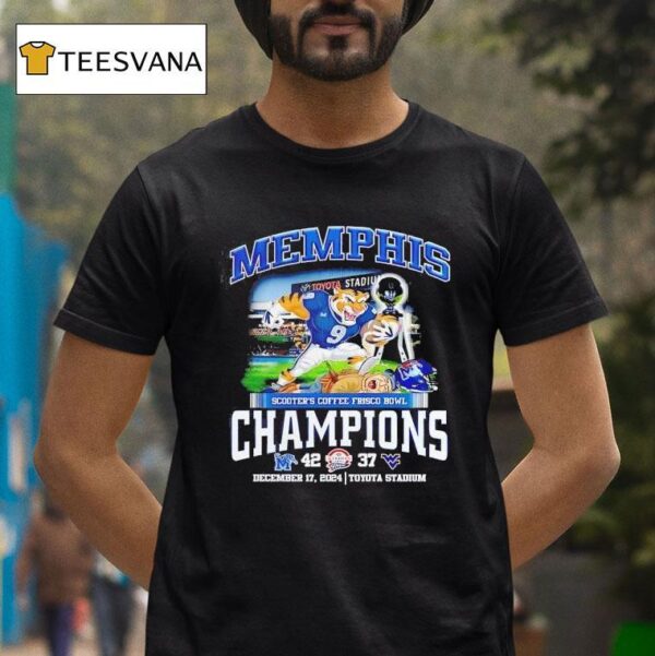 Memphis Tigers Football Scooter S Coffee Frisco Bowl Champions T Shirt