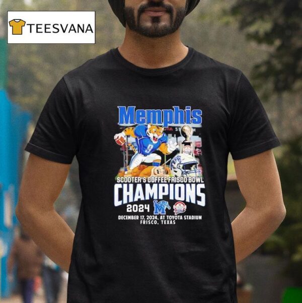 Memphis Tigers Scooter S Coffee Frisco Bowl Champs T Shirt