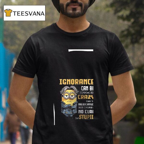 Minions Ignorance Can Be Educated Crazy Can Be Medicated But There S No Cure For Stupid T Shirt