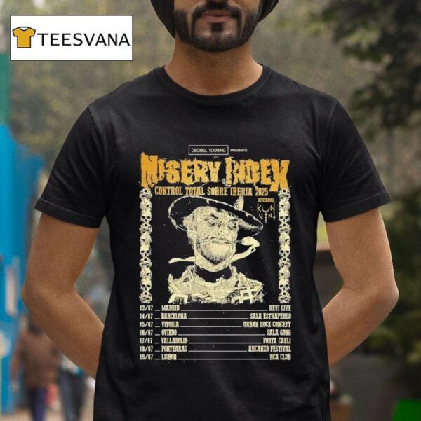 Misery Index Control Total Sobre Iberia Tour T Shirt