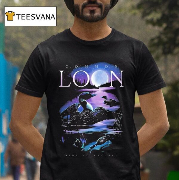 Moonlit Common Loon Bird Collective T Shirt