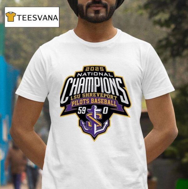 National Champions Lsu Shreveport Pilots Baseball T Shirt