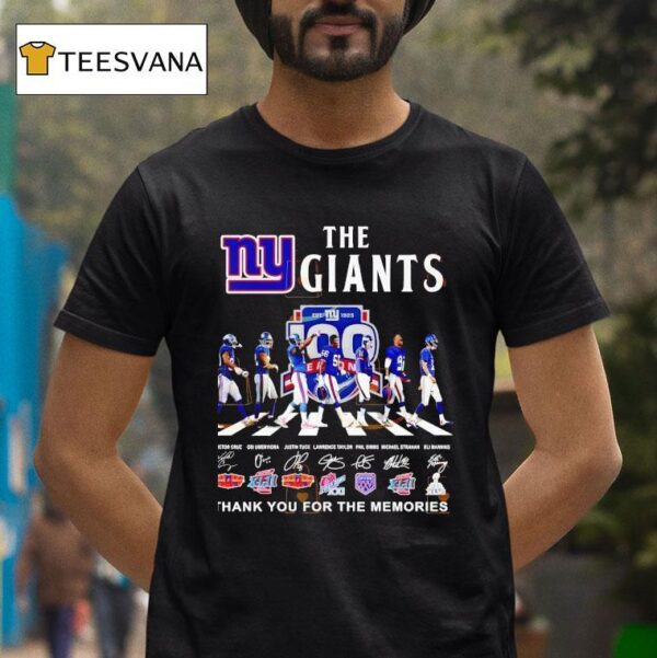 New York Giants Signatures Thank You For The Memories T Shirt