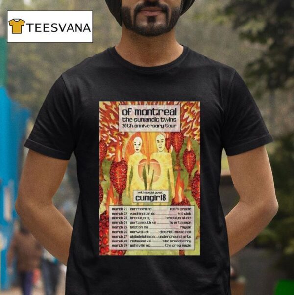 Of Montreal Tour The Sunlandic Twins Th Anniversary T Shirt