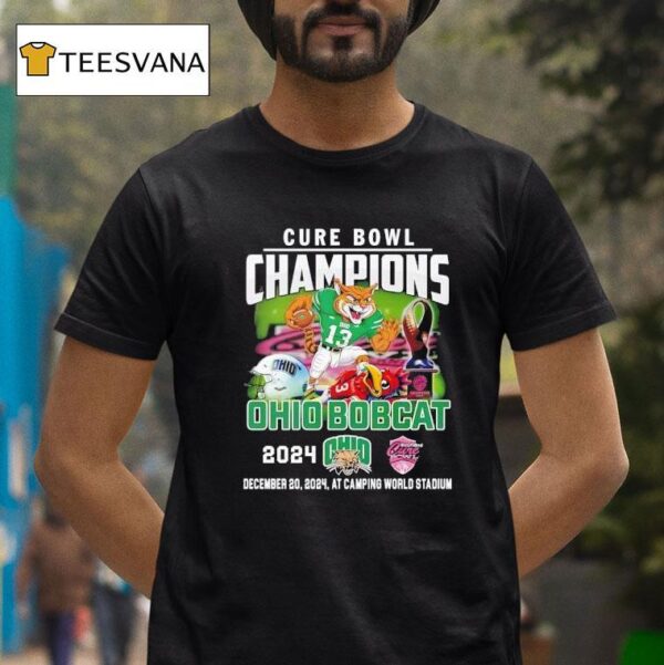 Ohio Bobcats Celebrating The Champions Of Cure Bowl T Shirt