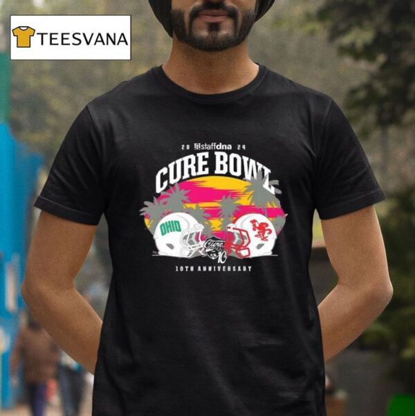 Ohio Football Staffdna Cure Bowl Pink Head To Head T Shirt