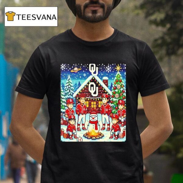 Oklahoma Sooners Baseball Legends Christmas Pixel T Shirt