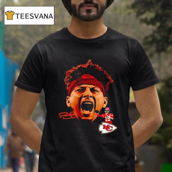 Patrick Mahomes Bigface Kansas City Chiefs Football Signature T Shirt