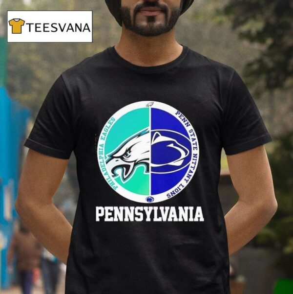 Pennsylvania Philadelphia Eagles Vs Penn State Nittany Lions Logo T Shirt