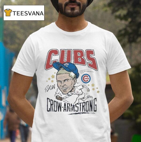 Pete Crow Armstrong Chicago Cubs Caricature Signature T Shirt