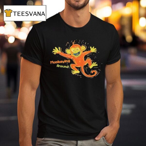 Playful Monkeying Around Color Graphic T Shirt