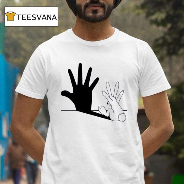 Rabbit Hand Shadow Ringer T Shirt
