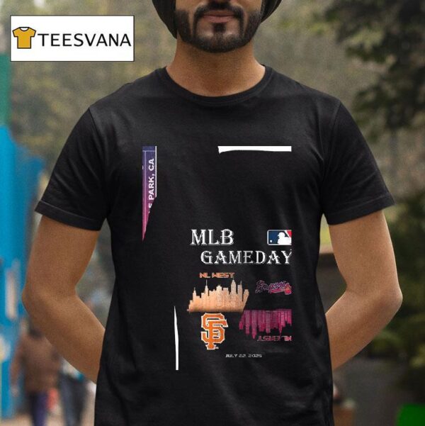 San Francisco Giants Vs Atlanta Braves Mlb Gameday Schedule Skyline City T Shirt