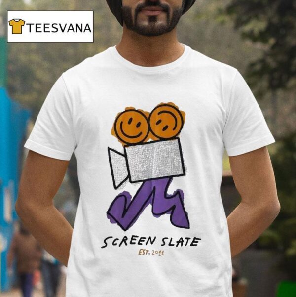 Screen Slate Projector Est Smiley T Shirt