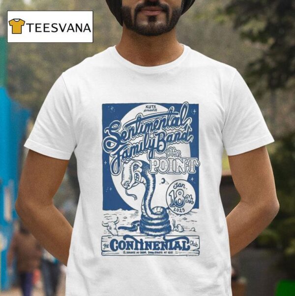 Sentimental Family Band Jan The Continental Club T Shirt