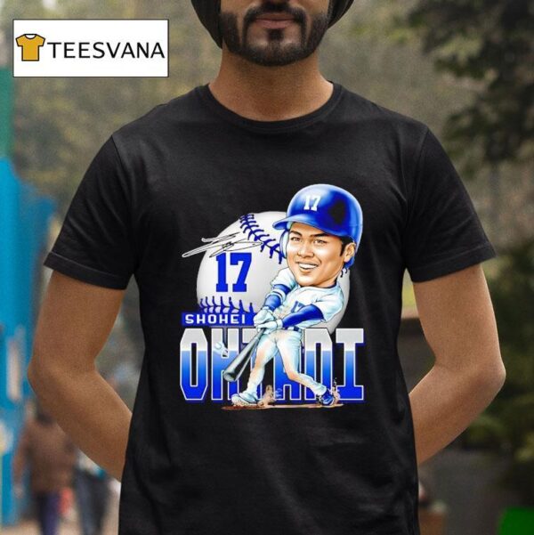 Shohei Ohtani Los Angeles Dodgers Basketball Signature Caricature T Shirt