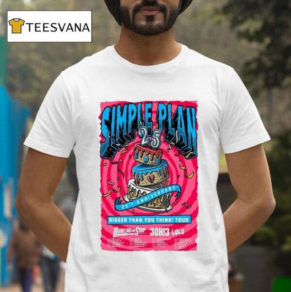 Simple Plan Th Anniversary Bigger Than You Think Tour Dates T Shirt