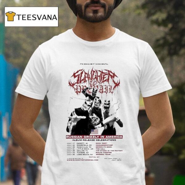 Slaughter To Prevail Tour Dates For Russian Grizzly Album In Usa Brutal Masked T Shirt