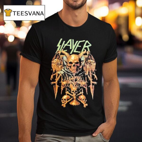 Slayer Farewell Tour Dates Skull Throne T Shirt