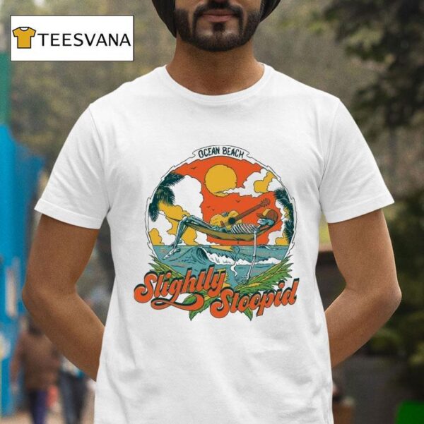 Slightly Stoopid Ocean Beach Fleming Hammock Skeleton T Shirt