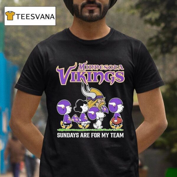 Snoopy And Charlie Brown The Peanuts Minnesota Vikings Sundays Are For My Team T Shirt