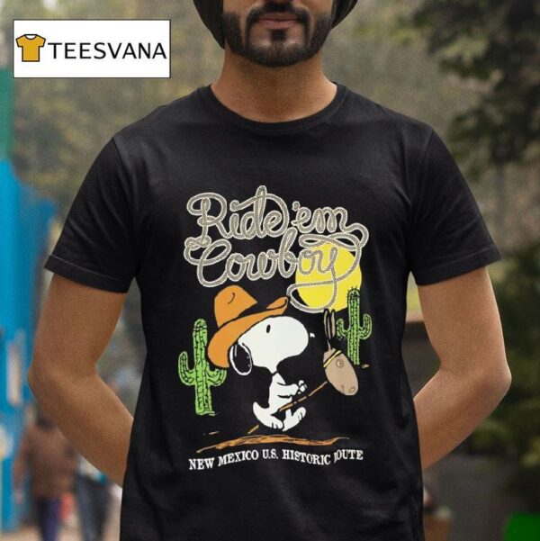 Snoopy Ride Em Cowboy New Mexico Us History Route T Shirt