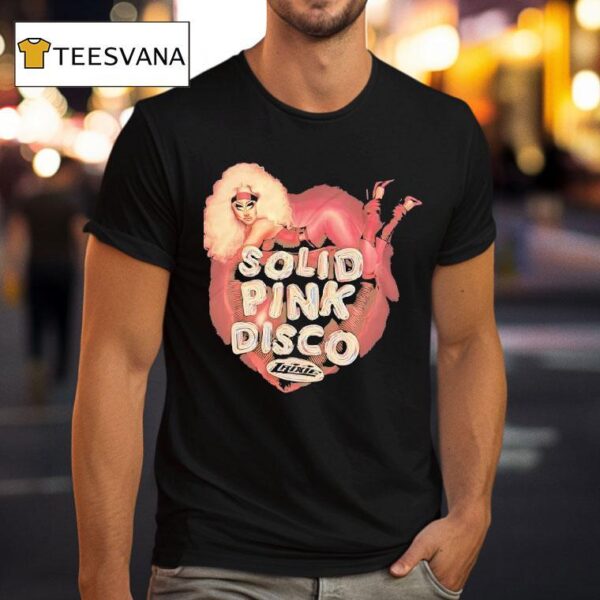 Solid Pink Disco Graphic T Shirt