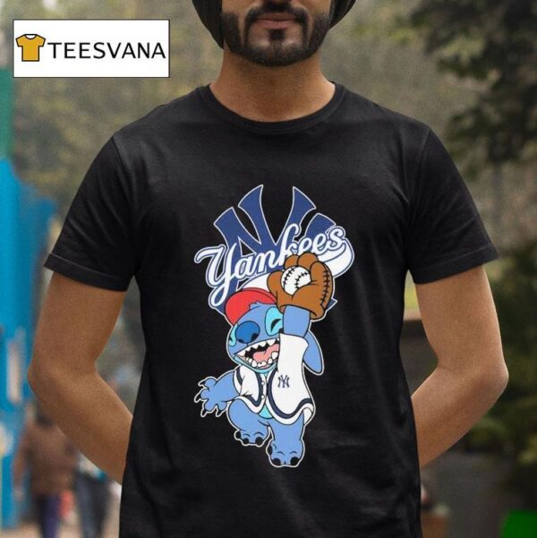 Stitch Fan New York Yankees T Shirt