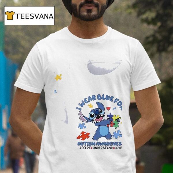 Stitch Wear Blue For Autism Awareness Accept Understand Love T Shirt