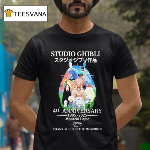 Studio Ghibli Th Anniversary Miyazaki Hayao Signatures Thank You For The Memories T Shirt